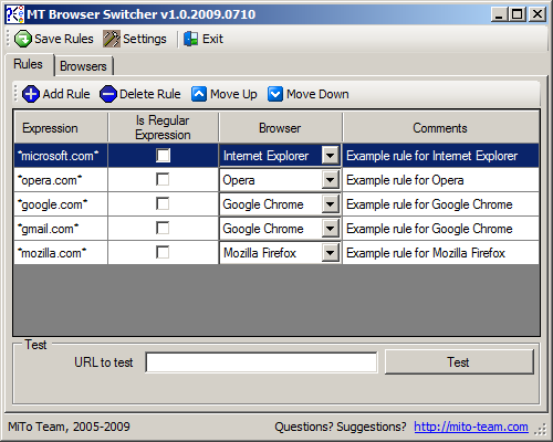 Screenshot for MT Browser Switcher 1.1.20091123